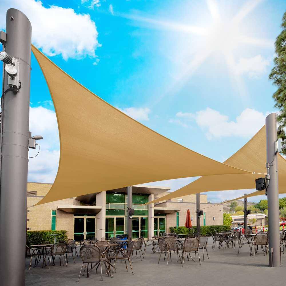 Sand Beige 20' x 20' x 20' Triangle Sun Shade Sail Canopy