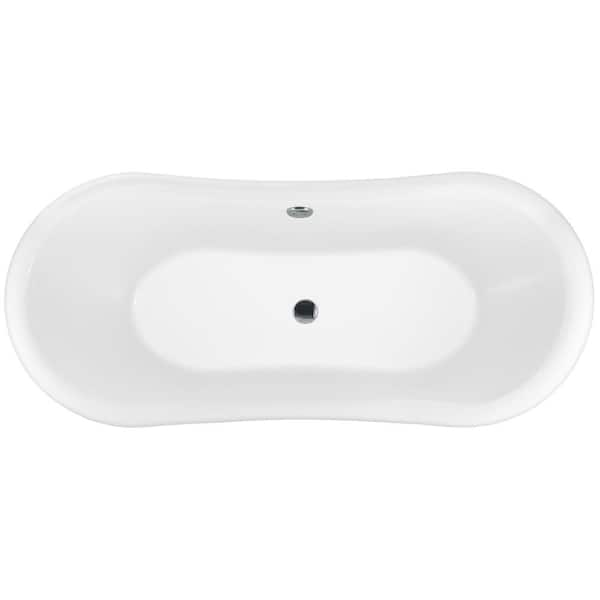 59 in. Fiberglass Double Slipper Clawfoot Non-Whirlpool Bathtub in Matte White 59 in. Fiberglass Double Slipper Clawfoot Non-Whirlpool Bathtub in Matte White