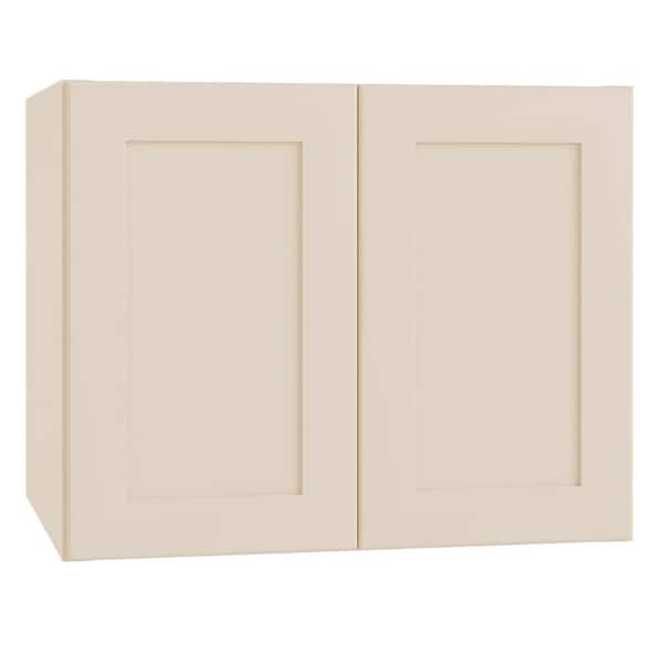 Newport 36 in. W x 24 in. D x 24 in. H Assembled Plywood Wall Bridge Kitchen Cabinet in Blended Cream with Soft Close