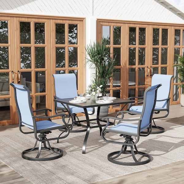 Swivel Metal Sling Outdoor Dining Chair（Set of 4）