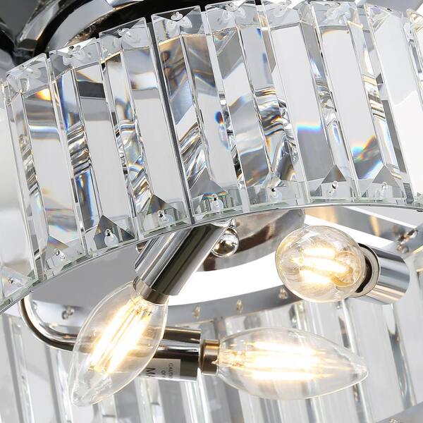 Flashwind Raymond 52 in. Indoor Chandelier Chrome Ceiling Fan with