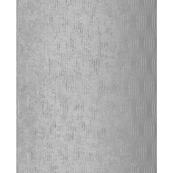 Brewster Kalix Silver Wave Paper Strippable Wallpaper (Covers 56.4 sq. ft.)