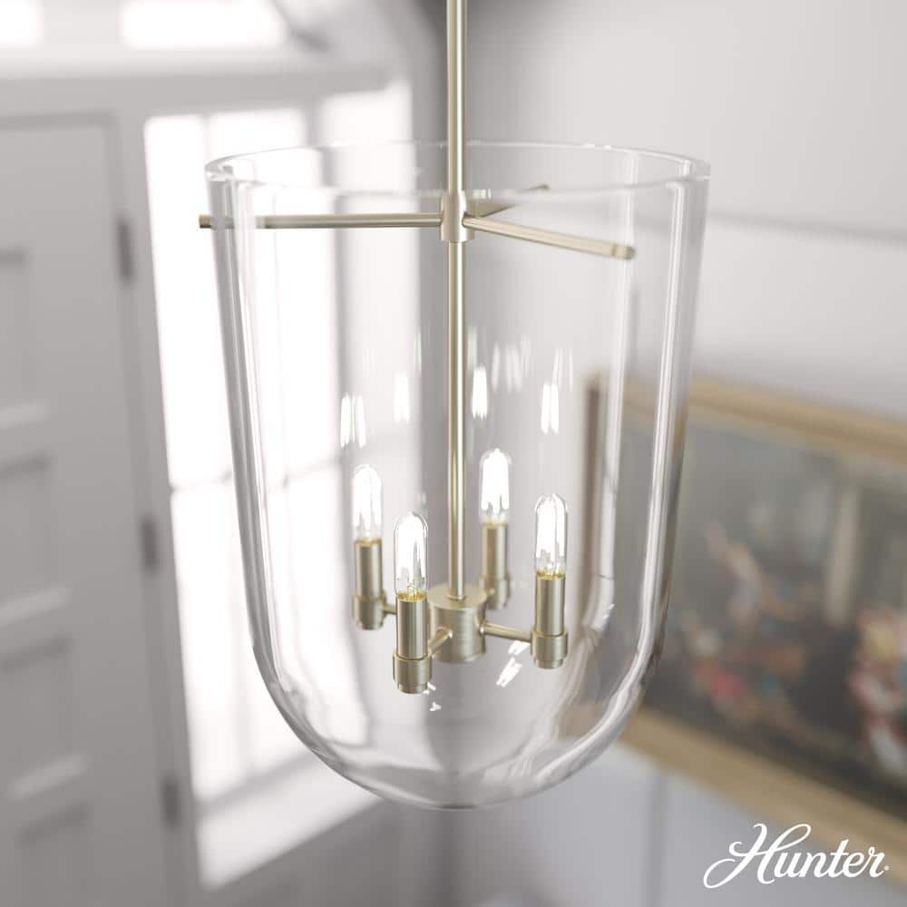 Alturas Gold Bell-Shaped Clear Glass Nickel Pendant Light