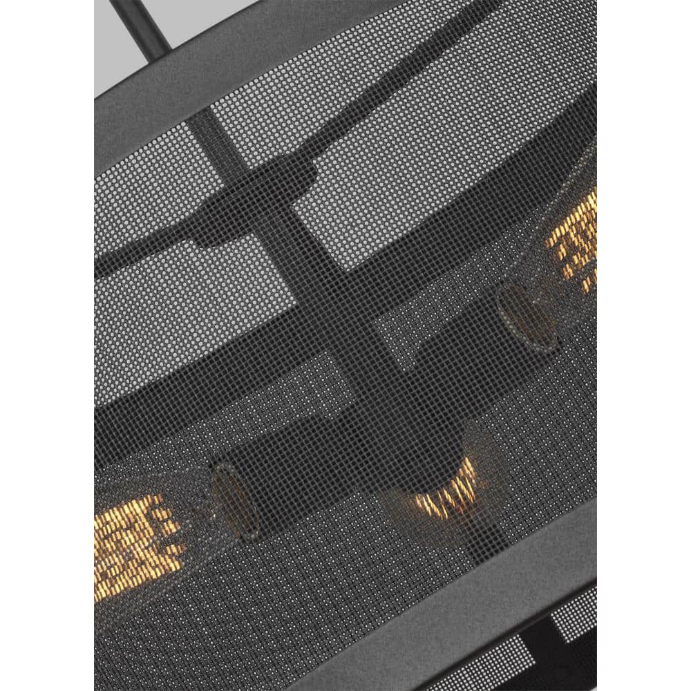 Gereon Modern Black Aluminum 3-Light Indoor/Outdoor Drum Pendant