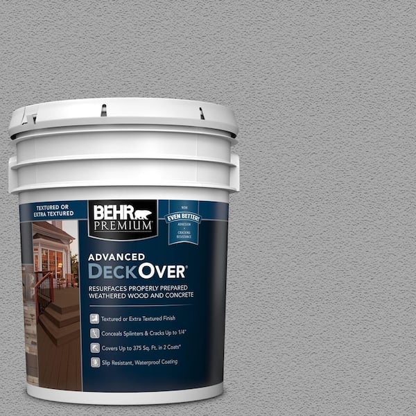 BEHR Premium Advanced DeckOver 5 gal. #SC-365 Cape Cod Gray Textured Solid Color Exterior Wood and Concrete Coating