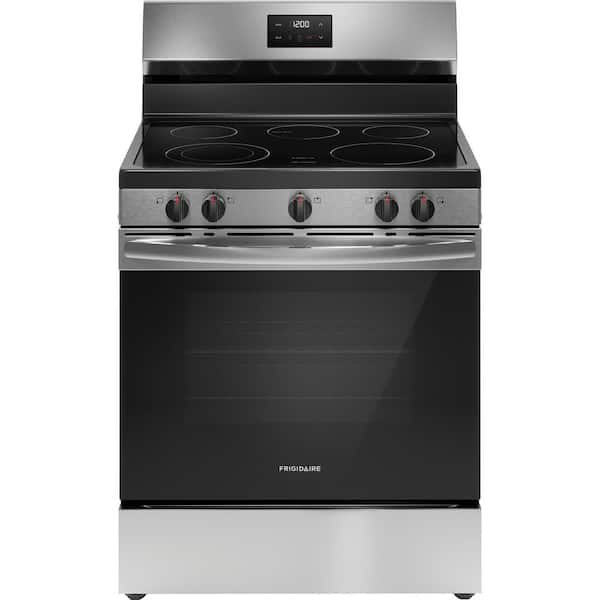 Frigidaire 30 in. 5 Element Freestanding Electric Range in Stainless Steel with Dual Expandable Element and Quick Boil