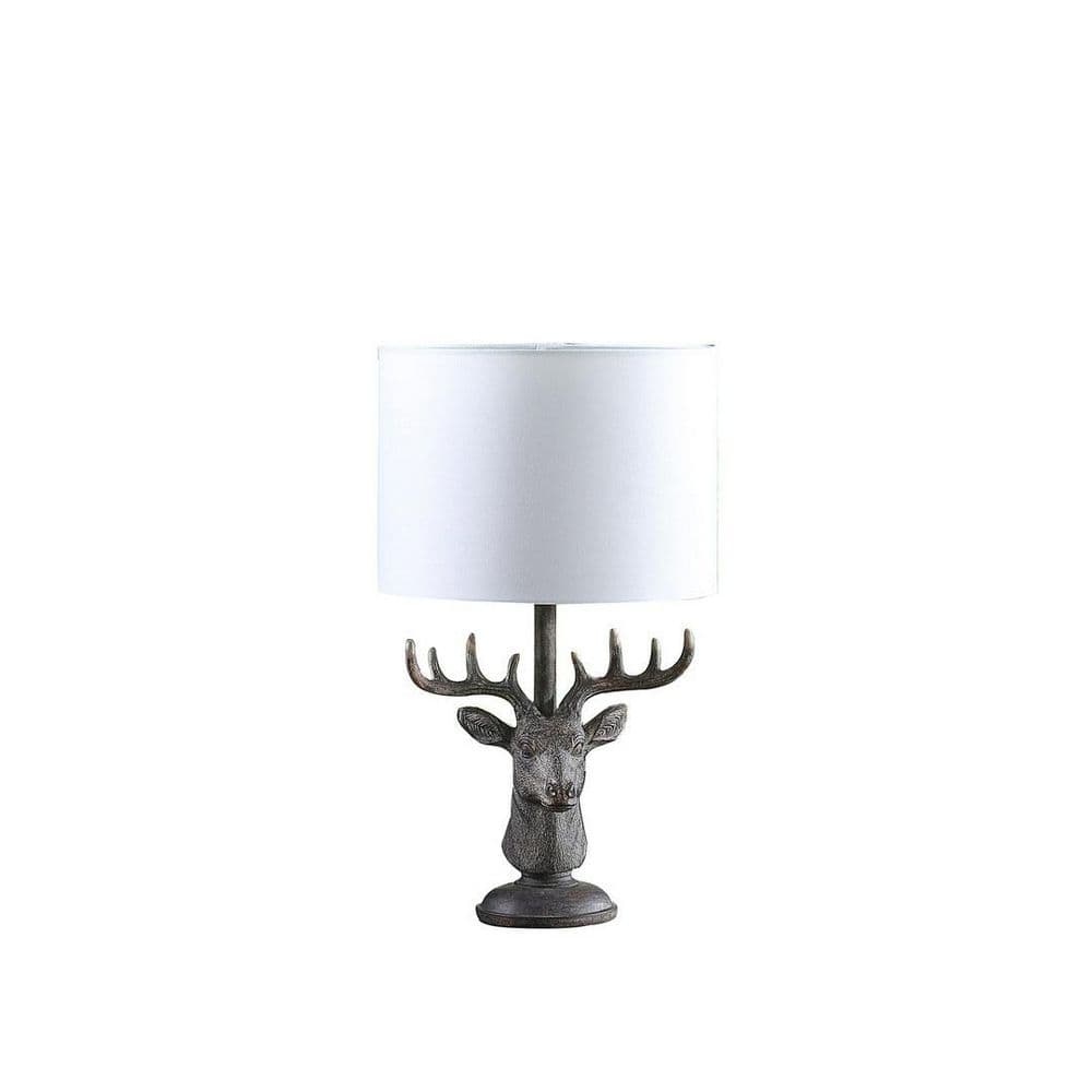18 in. Stag Elk Deer Bust Rustic Gray Polynesian Table Lamp price history on PriceWatchPro