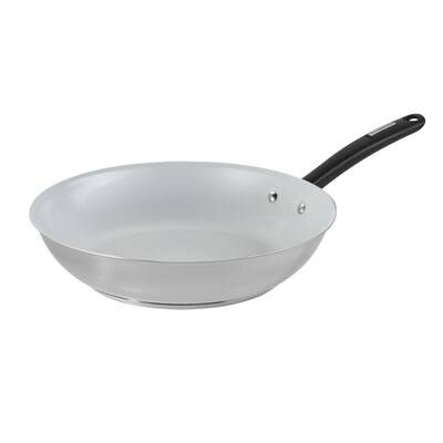 Duo 12 in Stainless Steel Frying Pan with Ceramic Interior