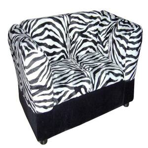 16.75 in. H Zebra Sofa Bed with Storage Pet Furniture Bed