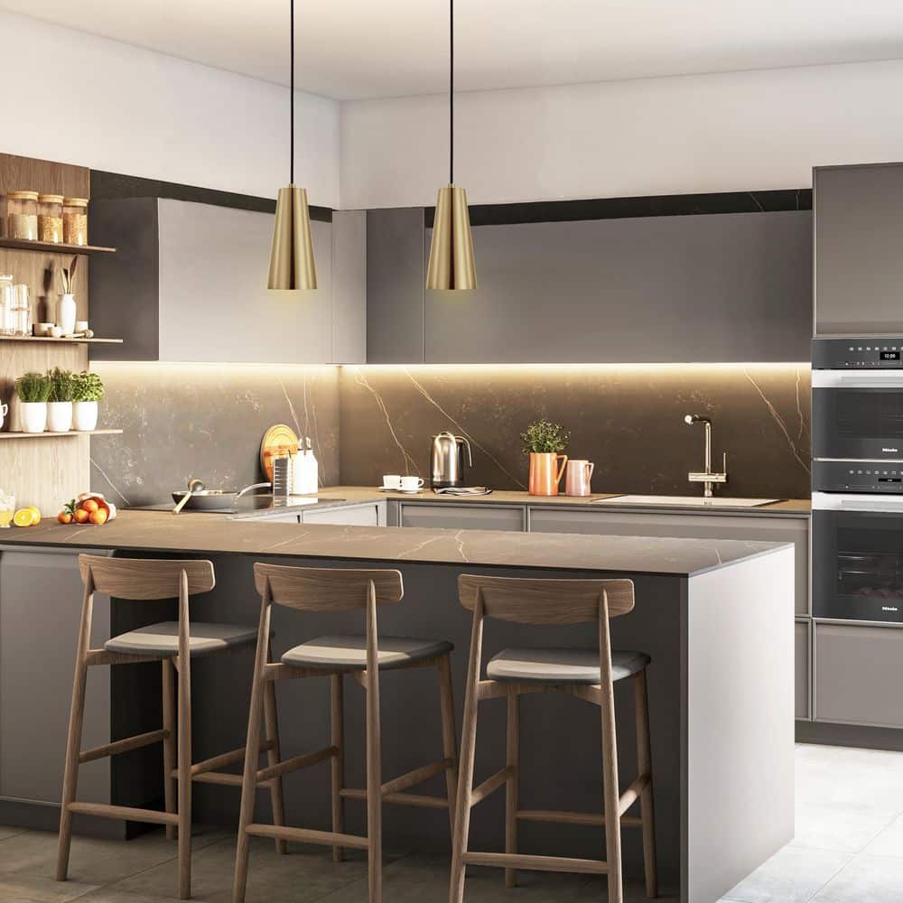 Pratella 10.6" Gold Steel Mini Pendant Light