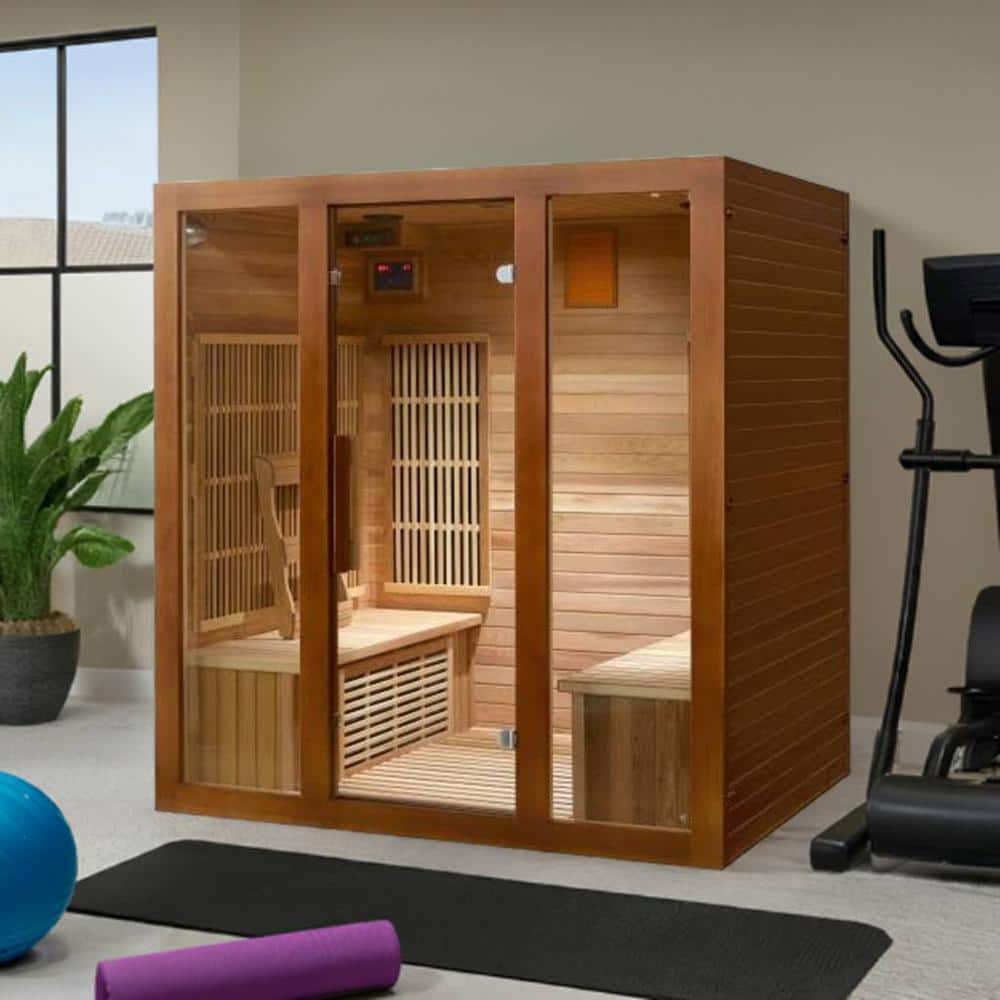 Roslyn 4-Person Cedar Infrared Sauna with Bluetooth and Chromatherapy