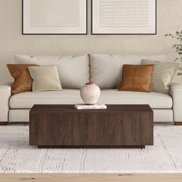 Meyer&Cross Paxton 47.5 in. Alder Brown Rectangle MDF Top Coffee Table
