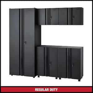 5-Piece Regular Duty Welded Steel Garage Storage System in Black (78.4 in. W x 75 in. H x 19.6 in. D)