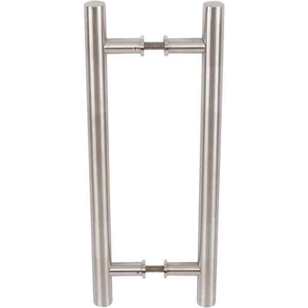 DELANEY HARDWARE 15-3/4 in. Brushed Steel Barn Door Hardware Double Sided Round Pull Handle