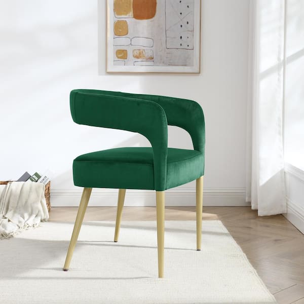 Unbranded Green Flannel Arm Chair Barrel Upholstered Single Lounge Chair with Open Back Comfy Dining Chairs Accent Side Chairs
