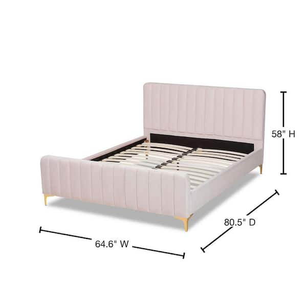 Baxton Studio Nami Light Pink Queen Platform Bed 174 11185 HD