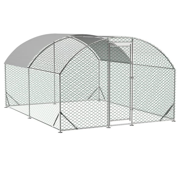 9.84 ft. W x 13.12 ft. D Outdoor Storage Metal Shed, Chicken Coop with Waterproof and Anti-UV Cover (129.10 sq. ft. )