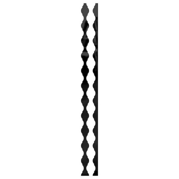 Ekena Millwork Casablanca 0.125 in. T x 0.2 ft. W x 4 ft. L Black Acrylic Resin Decorative Wall Paneling 31-Pack