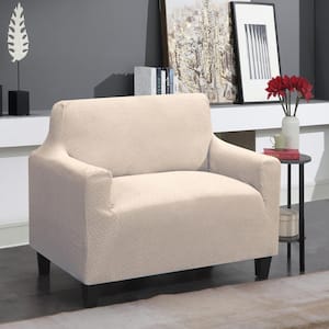 Beige Microfiber Super Stretch Water Resistant Loveseat Slipcover