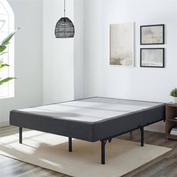 SLEEP OPTIONS Quick Assembly Wood Foundation with Cover Queen-Size 8 in. Regular Profile Mattress Foundation : Replacement Box Spring