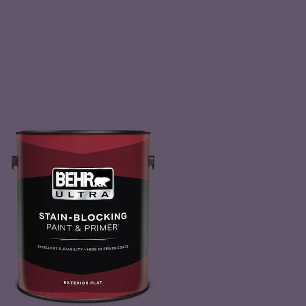 BEHR ULTRA 1 gal. #PPU17-04 Darkest Grape Flat Exterior Paint & Primer