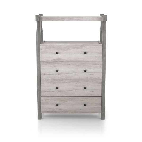 Furniture of America Brycce Coastal White 4-Drawers and 1-Shelf 30.87 in.  Chest of Drawers YNJ-2264C34 - The Home Depot