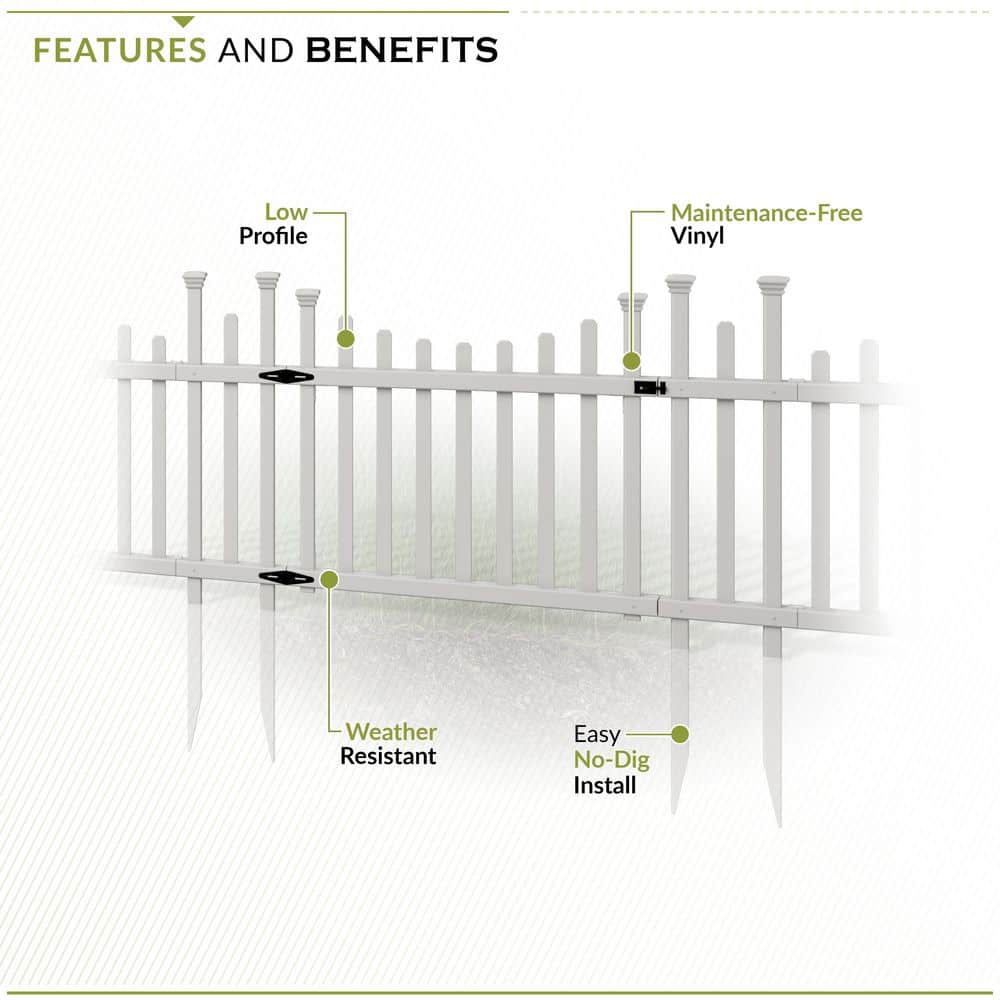 Madison White Vinyl 2.5-ft x 5-ft Garden Gate with Wings