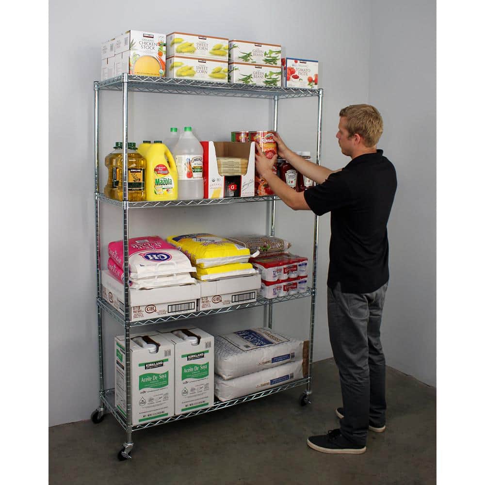 Heavy-Duty 4-Tier Adjustable Wire Shelving Unit