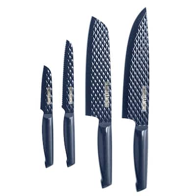 Moss & Stone Stainless Steel Serrated Knife Set | Kitchen knives Set With  High-Carbon Stainless Steel Blades And Wood Block Set | Cutlery Knife Set