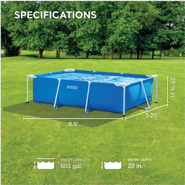 8.5 ft. x 5.3 ft. Rectangular 26 in. Deep Above Ground Pool