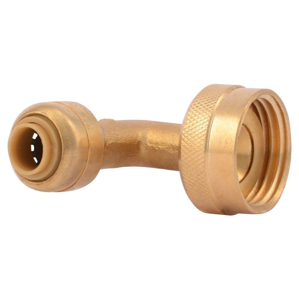 1/4 in. (3/8 in. O.D.) Push-to-Connect x 3/4 in. Garden Hose Thread Brass 90-Degree Dishwasher Elbow Fitting price history on PriceWatchPro