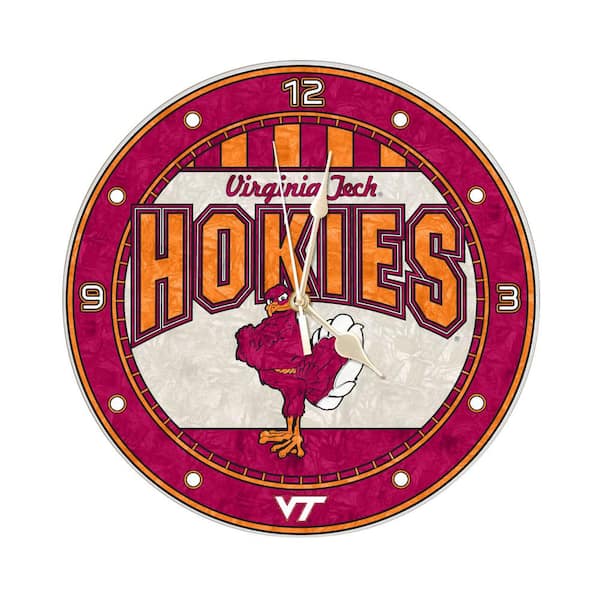 The Memory Company NCAA - 12 in. Virginia Tech Art Glass Clock