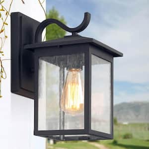 LNC Modern Motion Sensing Outdoor Wall Lantern Textured Black Wall Light  with Clear Glass Shade for Outdoor Garage, Patio LYNRQJ2156AR8C - The Home  Depot