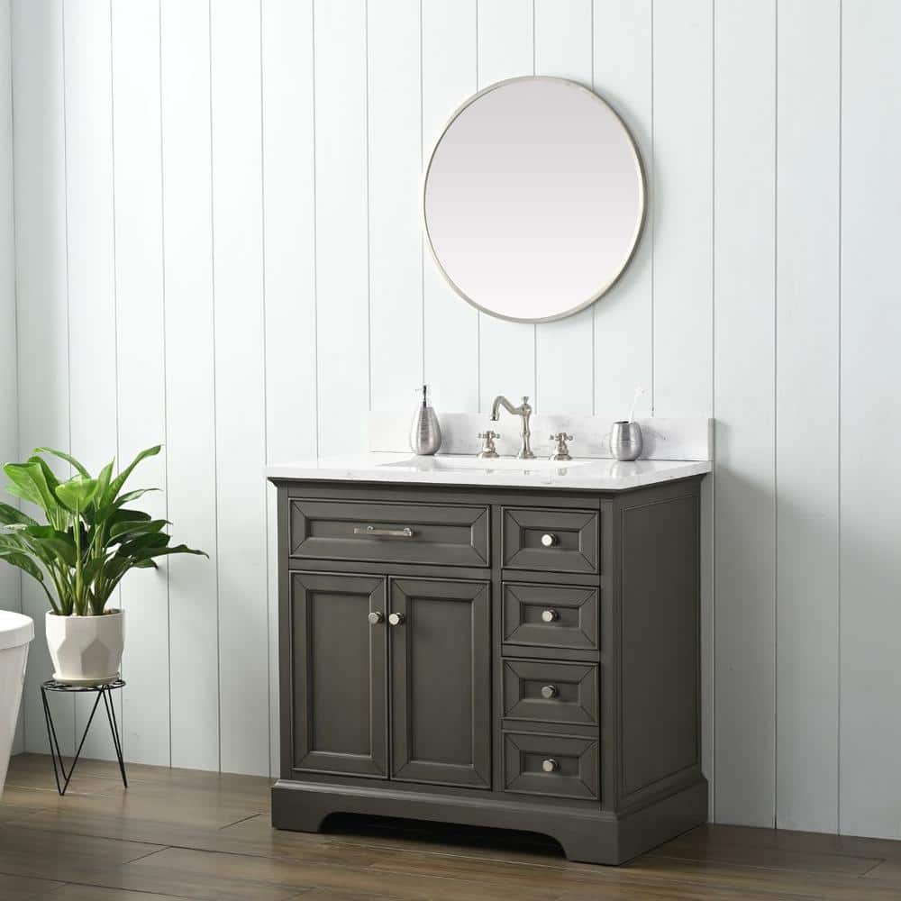 Thompson 36'' Silver Gray Freestanding Bathroom Vanity