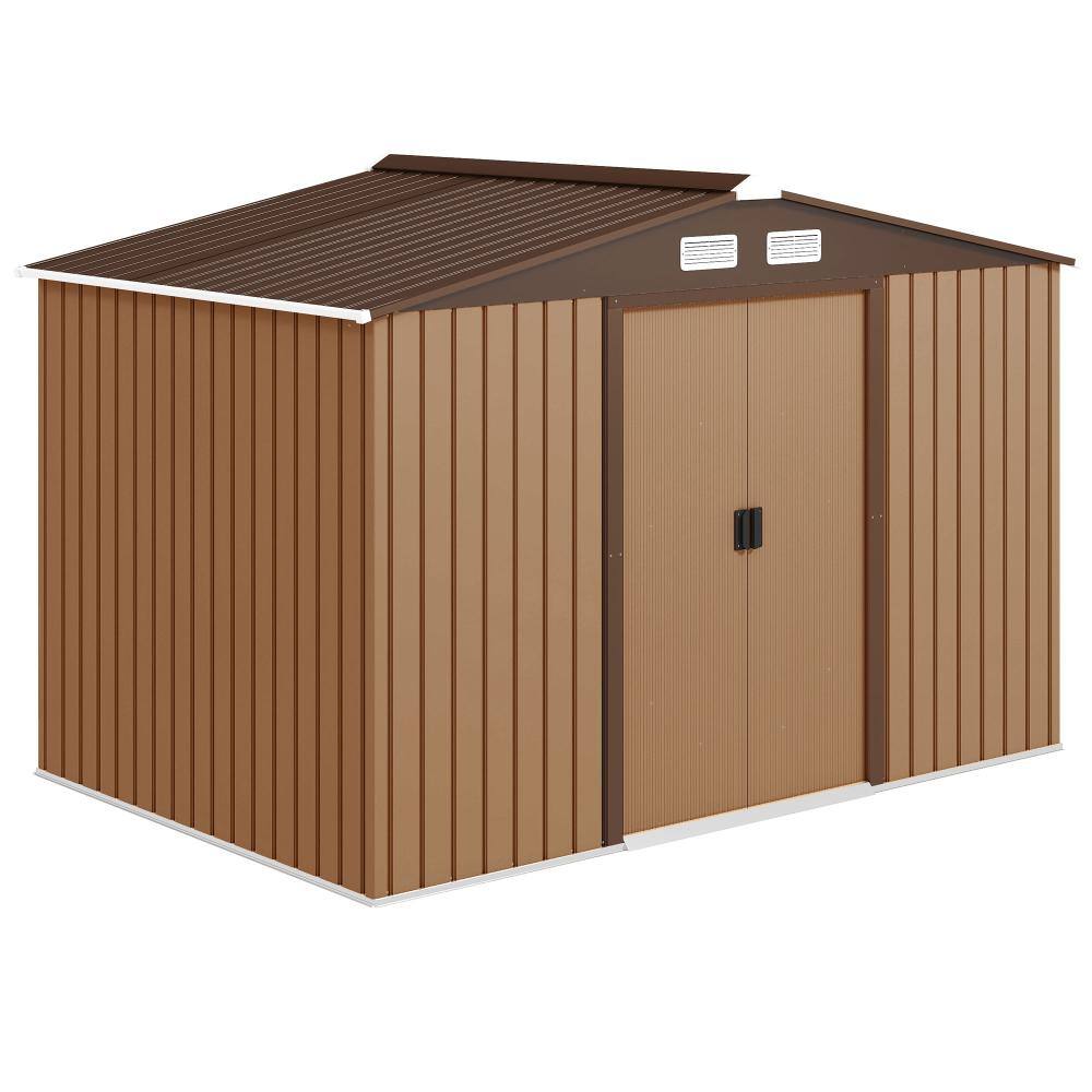 9 ft. W x 6 ft. D Outdoor Storage Shed, Garden Tool Metal Shed with Sloping Roof, for Patio, Lawn, Yellow price history on PriceWatchPro