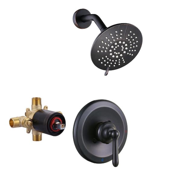 Single Handle 5-Spray Shower Faucet 1.8 GPM with Brass Pressure Balance Rough-in. Valve Included in Oil Rubbed Bronze
