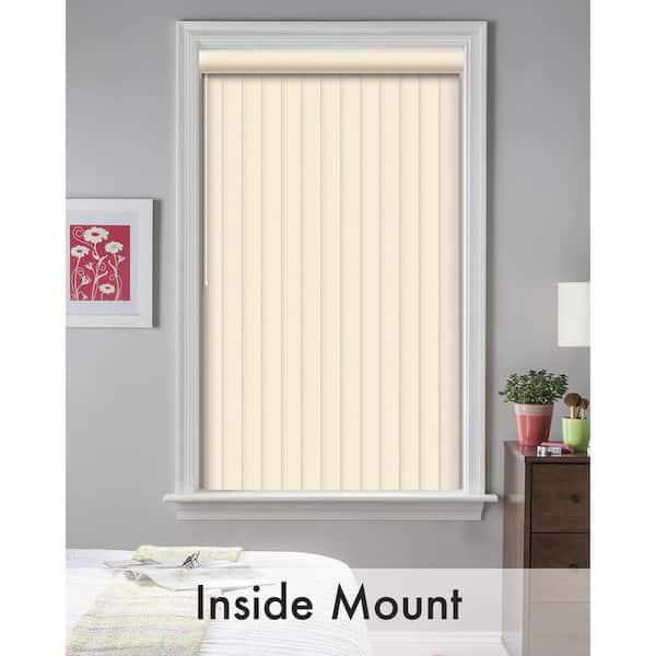 Bali Cut-to-Size 3.5 in. W x 80 in. L Alabaster Crown 3.5 Vertical Blind/Louver Set
