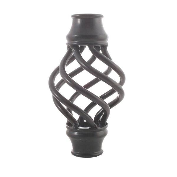 Pegatha 3/4 in. Charcoal Aluminum Basket Round Baluster Collar