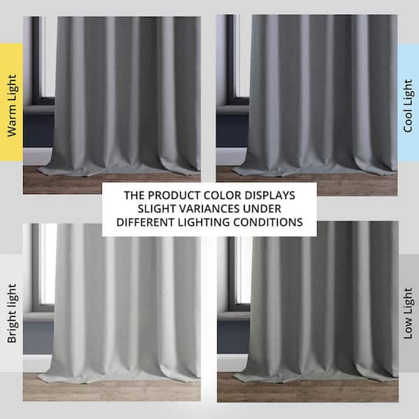 Portrait Grey Italian Faux Linen Curtain 50W x 96L