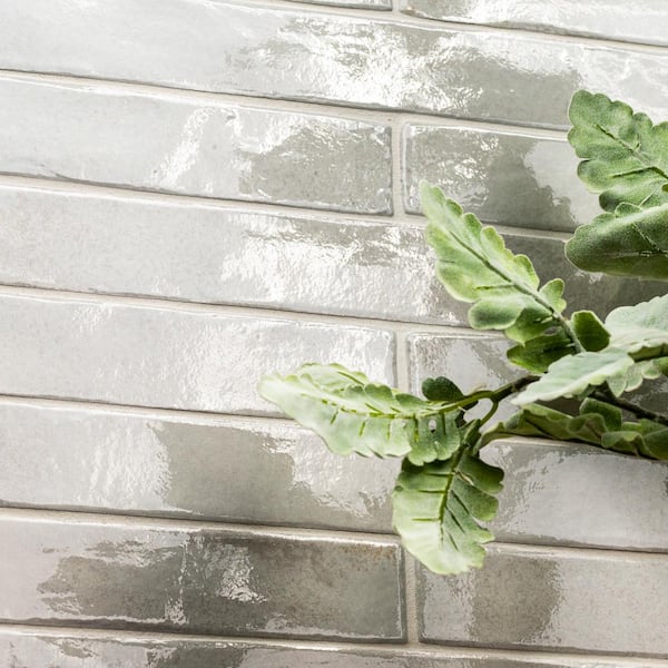Maestro White Brick 2 in. x 18 in. Polished Porcelain Floor and Wall Tile (8 sq. ft./Case)