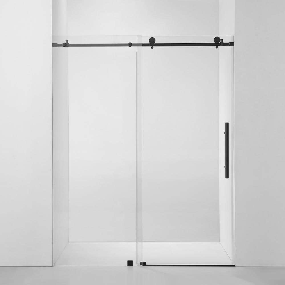 76 in. H x 60 in. W Frameless Sliding Shower Door with Clear Tempered Glass