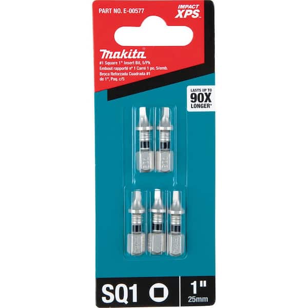 Makita Impact XPS Einsätze – #1 Quadrat, 5er Pack, Für Schlagschrauber