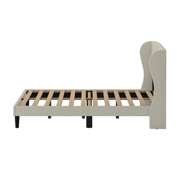 JAYDEN CREATION Eckhard Oatmeal Upholstered Wood Frame JAYDEN CREATION Eckhard Oatmeal Upholstered Wood Frame