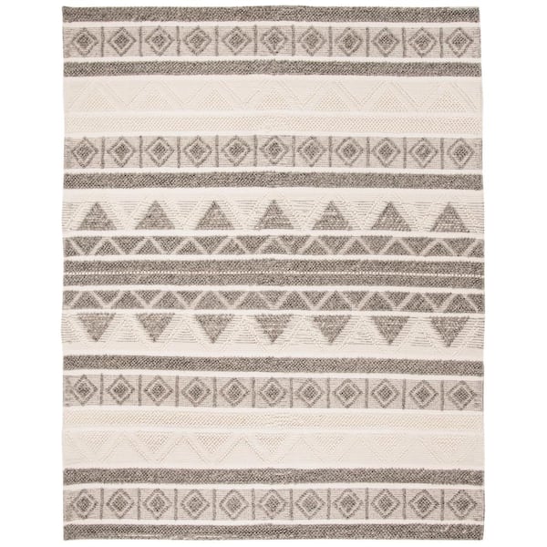 Natura 11 ft. x 15 ft. Ivory/Gray Tribal NAT104A Area Rug