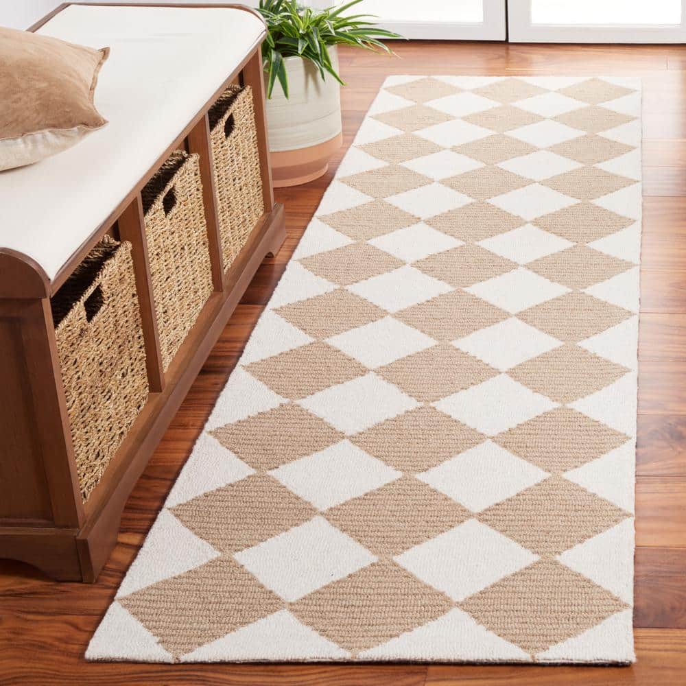 Martha Stewart 2 ft. x 10 ft. Natural/Beige Diamond Striped Runner Rug price history on PriceWatchPro