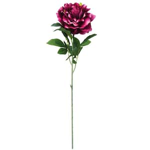 30 in. Large Beauty Artificial Velvet Peony Flower Stem Spray (Set of 3)