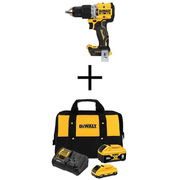 DEWALT DCD805BWCB246CK 20-Volt Compact Cordless 1/2 in. Hammer Drill with 6.0 Ah and 4.0 Ah Batteries, Charger and Bag - 3