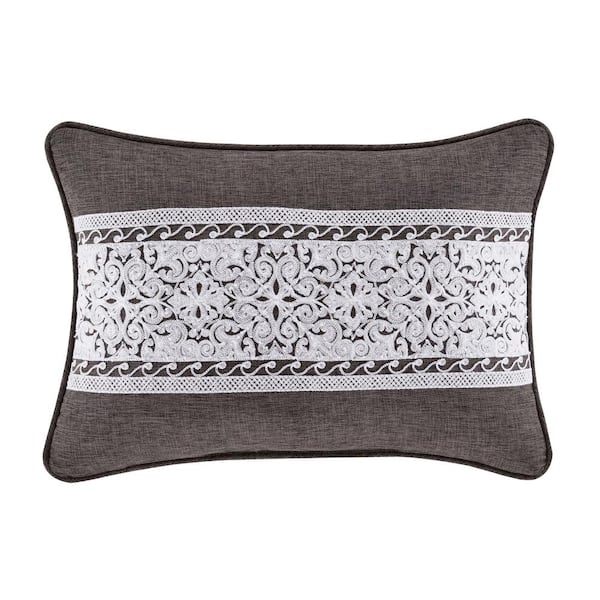 Unbranded Florence Charcoal Polyester Boudoir 15x21" Decorative Throw Pillow