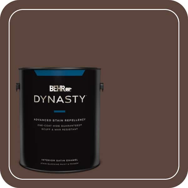 BEHR DYNASTY 1 gal. #T15-5 Heritage Oak Satin Enamel Interior Stain-Blocking Paint and Primer