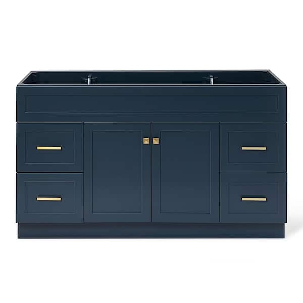 ARIEL Hamlet 60 in. W x 21.5 in. D x 34.5 in. H . Bath Vanity Cabinet without Top in Midnight Blue